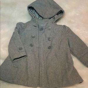Old Navy Gray baby doll peacoat with hoodie